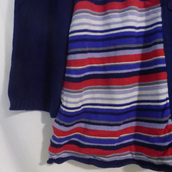 EDC, small, striped cardigan, 3 button front, open bottom, GUC - Picture 5 of 14